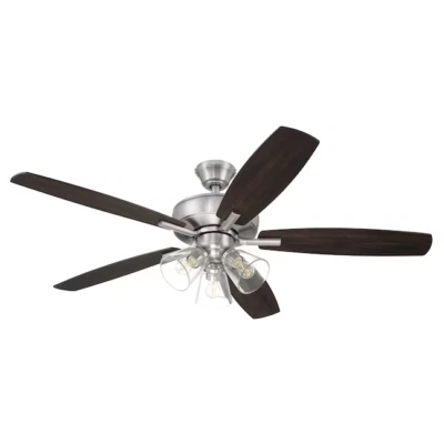 HARBOR BREEZE Eastbrook 52" Brushed Nickel Light OR Dark Walnut Blades - NEW! - Image 1 of 4