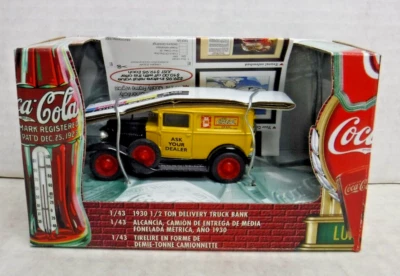 1930 1/2 Ton Delivery Truck Bank Coca-Cola Ertl 1/43 Scale Diecast Car 121223AST - Image 1 of 2