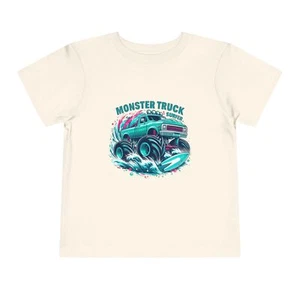 Toddler Monster Truck Surf Tee, Kids Beachwear, Summer Shirt, Birthday Gift, - Picture 1 of 33