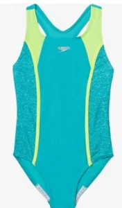 Speedo Girls Racerback Sport Splice One Piece Swimsuit (US, Alpha, X-Large Blue - Picture 1 of 3