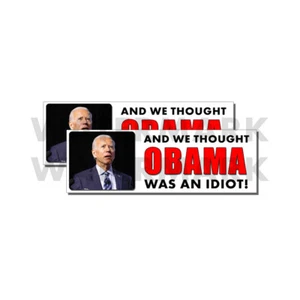 And we Thought Obama was an Idiot - ANTI BIDEN - Bumper Sticker Decal 2 Pack DND - Picture 1 of 2