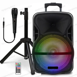 Haut-parleur Bluetooth portable 3000W subwoofer basse lourde système audio fête + micro - Photo 1 sur 11