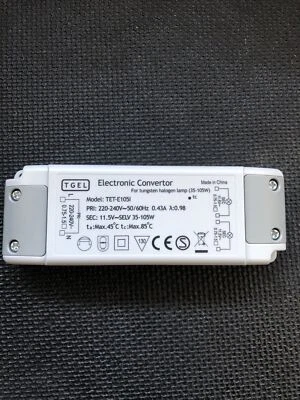 Elektronischer Halogen Ersatz Trafo 230/ 12V-35-105W OBI Transfamotor Dimmbar - Bild 1 von 4