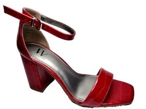NEW Worthington Comfort Size 9 Red Chucky Memory Foam High Heel Sandal Shoes - Picture 1 of 5