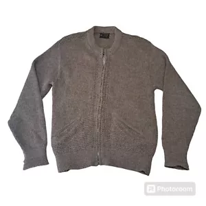Vintage Wickbury Strickjacke Reißverschluss Pullover braun Lammwolle Mohair Trachten - Bild 1 von 7