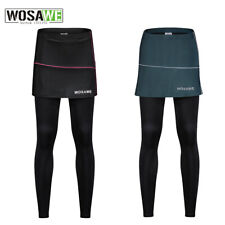 WOSAWE Women Bike Racing Trousers with Skirt Cycling Gel Padded Pants Sportswear