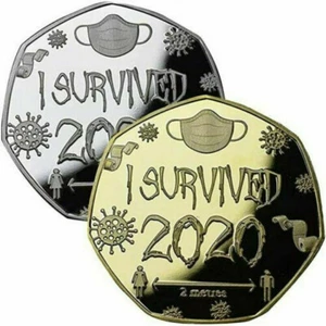 Moneda medalla coleccionistas sobreviví 2020 regalo conmemorativo recuerdo oro/plata - Imagen 1 de 7