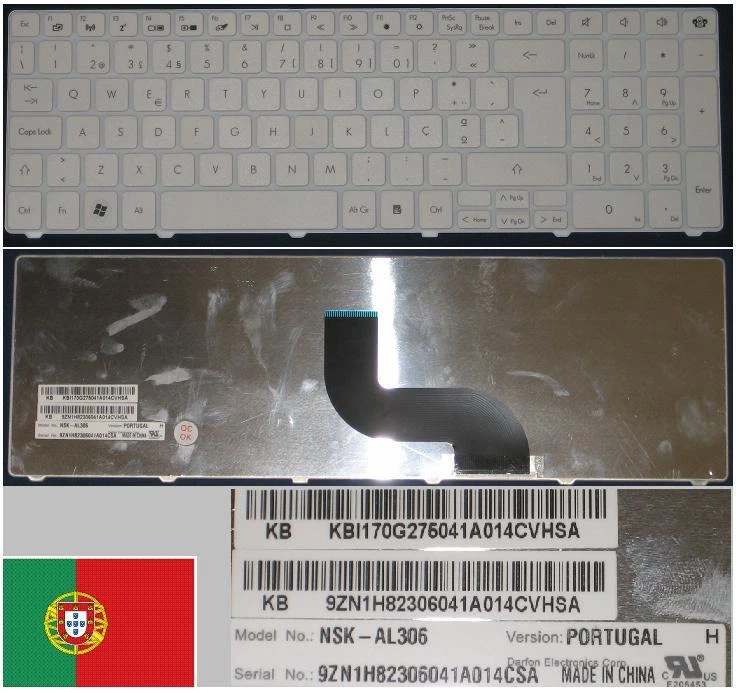 Keyboard qwerty Po Portuguese Gateway Id 15.6 " TM81 TM86 NV50 KB.I170G.275 - Image 1 of 1