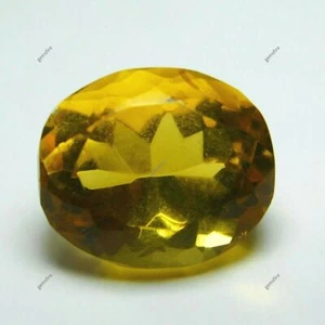 8 Ct AAA++ Yellow Topaz Loose Gemstone Certified Ring Size Brazil 13 MM - Picture 1 of 10
