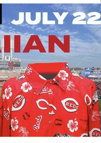 Cincinnati Reds Hawaiian Shirt Great American Ballpark SGA 7/22/2023. Size XL Cover