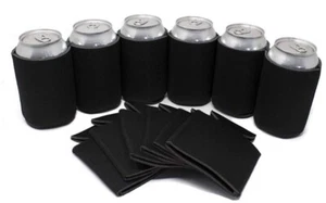 400 Black Huggie Can Cooler Koozie Blank Screenprint Weddding Birthday - Picture 1 of 3