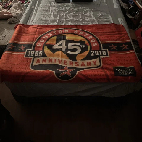 Houston Astros 45th Anniversary 2010 throw blanket 38x60” Cover