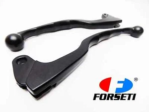 YAMAHA DT125 78-81 BLACK FORSETI FRONT BRAKE & CLUTCH LEVER SET PAIR - Picture 1 of 4