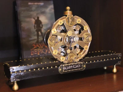 Steampunk Watch USSR Desk Clock Mechanical Skeleton Alarm Handmade Cyberpunk - Image 1 of 4