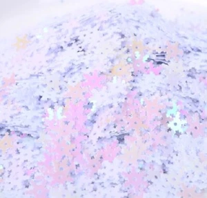 300 x 7mm Snowflake Sequins - White AB, sewing, card making, craft - Picture 1 of 1