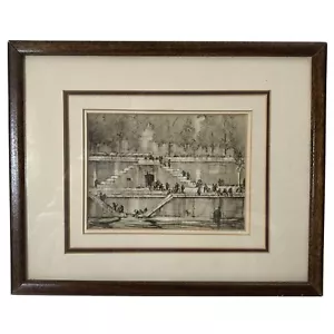 Seine Quayside Henry Rushbury Paris France 1929 Lithograph Print - Bild 1 von 10