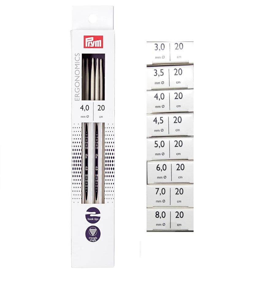 Prym Ergonomics Pack of 5 Double-Pointed Knitting Needles 20cm - Choice of Sizes - Image 1 of 4
