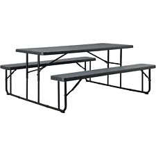 Global Industrial 6' Folding Plastic Picnic Table Charcoal