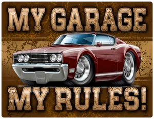 1968 Mercury Cyclone Spoiler My Garage My Rules Wall Art Graphic Sticker - Picture 1 of 4