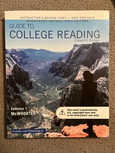 Guide to College Reading Paperback Kathleen McWhorter ** Teacher Edition ** - Picture 1 of 2