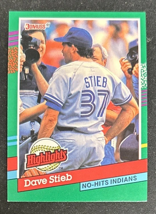 Tarjeta Donruss Dave Stieb Highlights No-Hits Indians 1991 #BC-21 Blue Jays Pitcher Foto 1 de 2