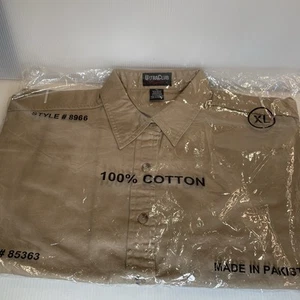 Ultra Club Khaki Shirt Men's Size XL Button-down Long Sleeve - Picture 1 of 7