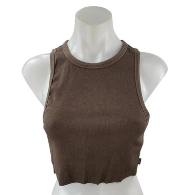 Camiseta sin mangas Aritzia TNA para mujer azul esculpida sin mangas cuello alto acanalada tejida talla M Foto 1 de 4