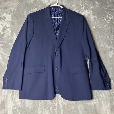 Traje Blazer Chaqueta Robert Graham Para Hombres Calce Clásico Azul Marino Mezcla Lana Talla 44 Foto 1 de 4