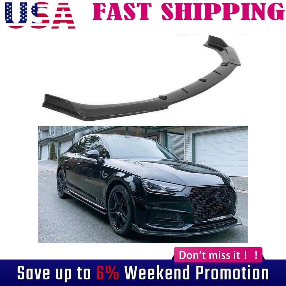 Alerón divisor de labios de parachoques delantero estilo fibra de carbono boby para Audi A3 A4 A5 */L Foto 1 de 4