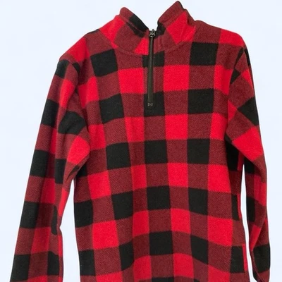 Chaqueta polar a cuadros roja y negra cuarto cremallera 4 lugares niños Foto 1 de 3