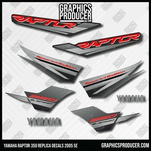 Yamaha Raptor 350 6 speed Decals 2005 SE Model Graphics  Stickers Premium Vinyl - Foto 1 di 1