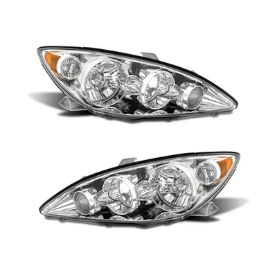 Headlight Assembly Left and Right Pair For 2005 2006 Toyota Camry Chrome Housing Foto 1 de 4