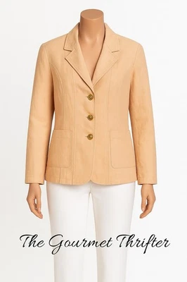 🌸 Chaqueta Blazer Transitions Seda Lino Melocotón Mujer’s Mediana Foto 1 de 4