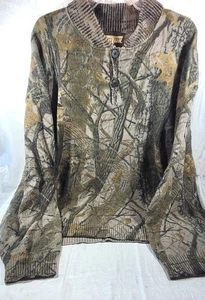 Vintage Men's SafTbak Camouflage Mossy Oak Camo Sweater - 3XL 62" Chest - Picture 1 of 5