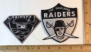 Lot Of 2 The Oakland Raiders Shield Logo Iron On Patches NFL Football Superman