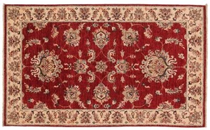 Alfombra Chobi Ziegler 90x150 anudada a mano roja floral oriental ÚNICA - Imagen 1 de 8