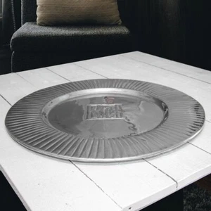 Tablett aus Aluminium, XXL, Rund, Strukturiert, Auslage, Deko - Bild 1 von 4