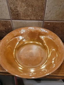 Peach Luster Fire King Leaf Pattern Soup Bowls - Picture 1 of 5