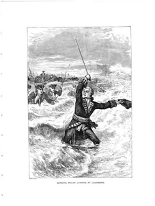 GENERAL WOLFE LANDING AT LOUISBURG BY WARD.VTG 11.2" x 8.6" ART PRINT*EP8 - Picture 1 of 1