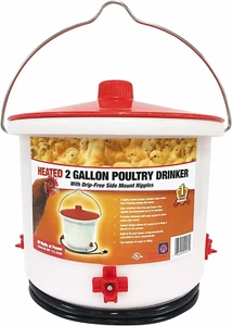 Heated Chicken Waterer, Poultry Drinker Bucket, 2 Gallon - Picture 1 of 5