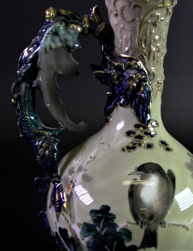 Ernst Wahliss Turn Wien - Jugendstil Vase mit Drachen - Bild 1 von 4