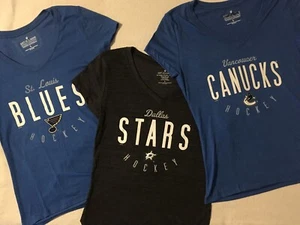 Soft As A Grape NHL Women's Traditional Triblend Short Sleeve V-Neck Tee - Picture 1 of 5