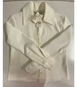 TORY BURCH Stretch crepe Shirt Size 4 White RRP £720 NEW OFFICIAL - Picture 1 of 3