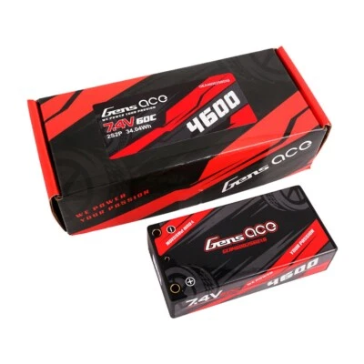 Gens Ace 4600mAh 7.4V 60C 2S Lipo Battery HardCase Shorty For RC Car Truck US - Image 1 of 4