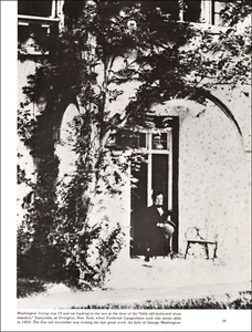 1968 impresión vintage Washington Irving autor retrato 1856 Irvington Nueva York - Imagen 1 de 3