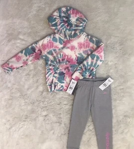 Reebok Girls Size 4 Outfit 2-PC Fleece Lined Hoodie Pullover & Jersey Leggings - Picture 1 of 4