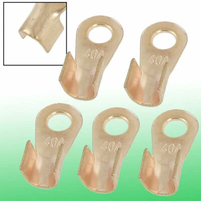 5 x Open Cable Connector Ring Tongue Copper Passing Through Terminal 40A - Image 1 of 4