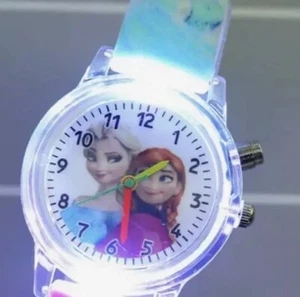 Frozen Elsa & Anna Light Up Watch Purple Band - Picture 1 of 5