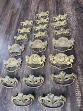 Large Mixed Lot of Antique Victorian Brass and Steel Drawer Pulls