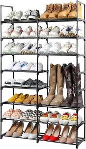 8 Tier Shoe Rack for Entryway 32-34 Pairs Durable Metal Shoe Storage Organizer f - Picture 1 of 7